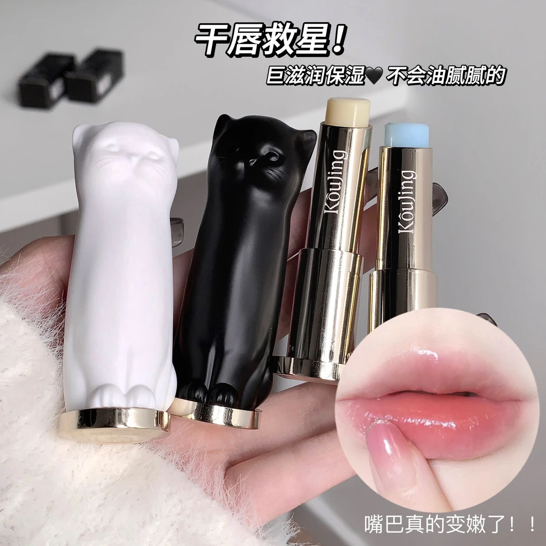 凡士林猫咪润唇膏滋润保湿防干裂去死皮淡化唇纹唇部修护无色男女