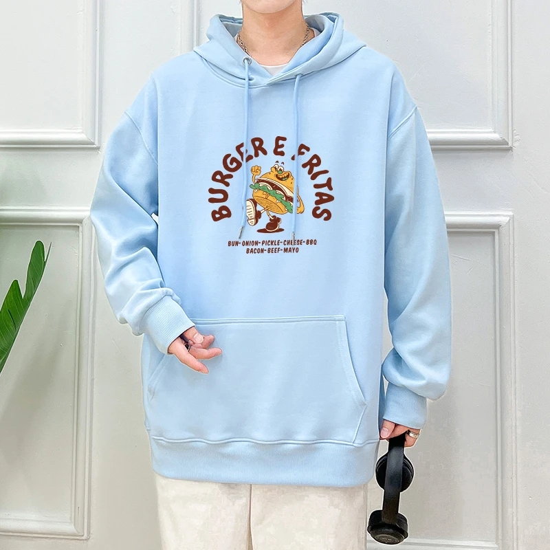 连帽宽松型卫衣2024新款慵懒气质春秋冬潮新款潮流日常男青春