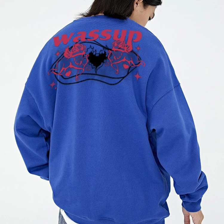 国潮重磅350克-450克圆领卫衣男女同款-606薄款鱼鳞面