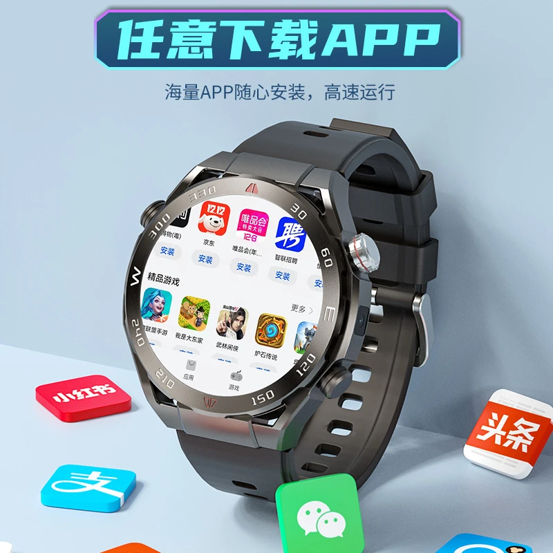 2024新年新款顶配智能插卡蜂窝网络电话手表WiFi定位导航游戏