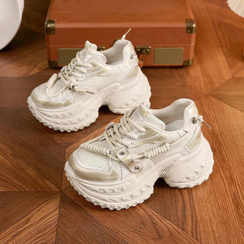 2025时尚百搭厚底老爹鞋女秋季新款休闲运动鞋松糕透气增高