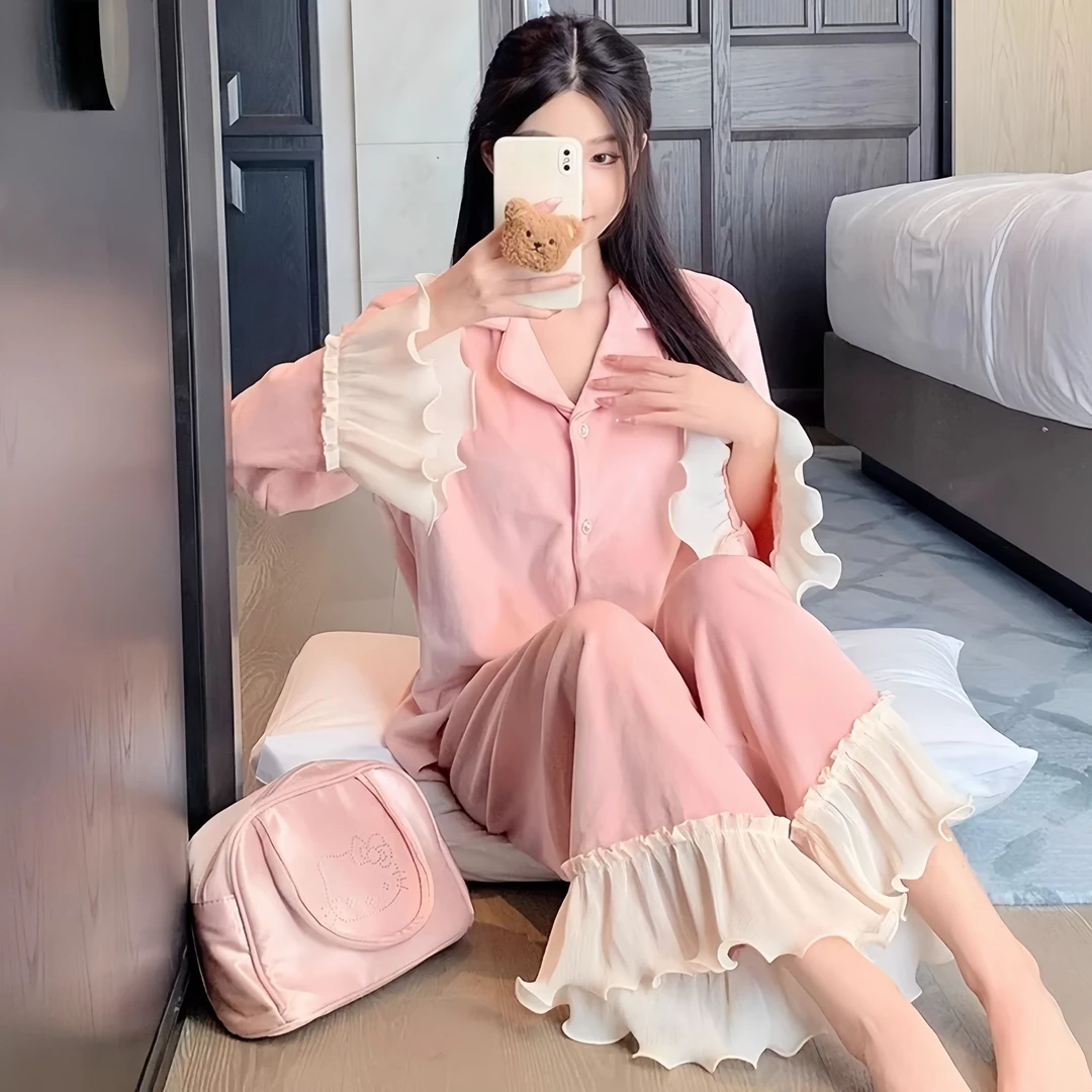 秋冬爆款德绒睡衣女款加绒加厚甜美时尚居家外出春秋季家居服套装