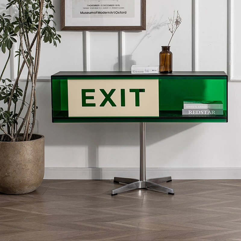 灰方亚克力玄关柜客厅家用桌椅两用储物柜自动充电桌子简易正方形