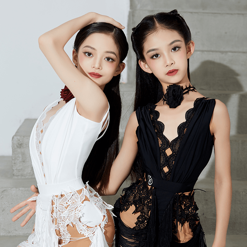 星辰舞服黑白双色练习服无袖大露背仙气款气质新款专业舞者的选择