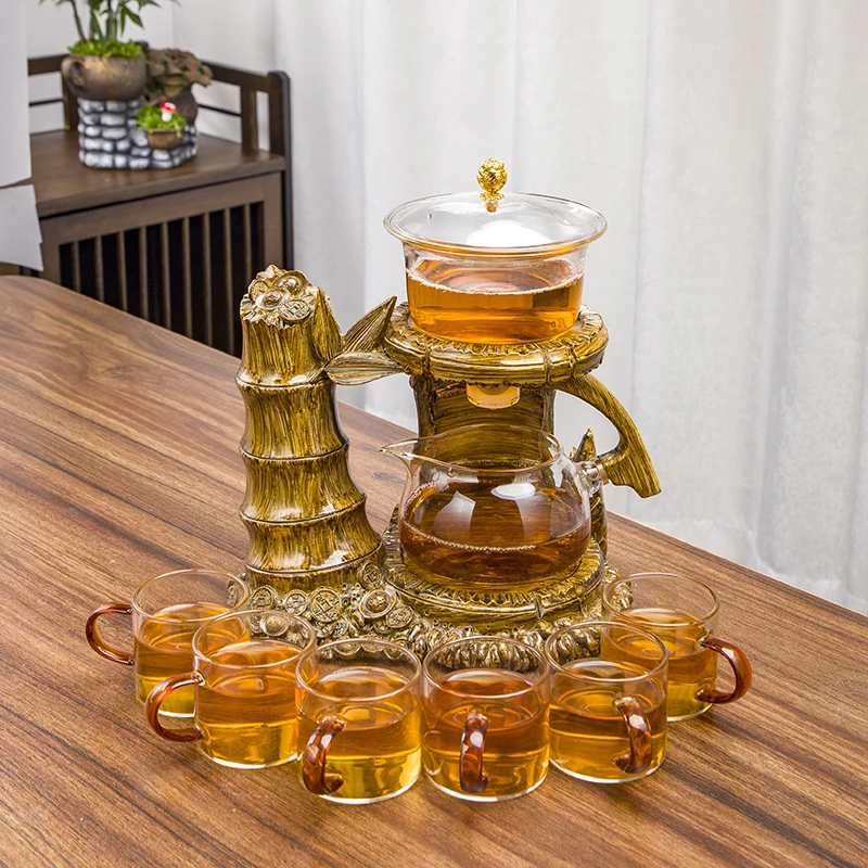 简约家用茶具套装高端全套防烫过滤懒人半自动磁吸玻璃泡茶神器