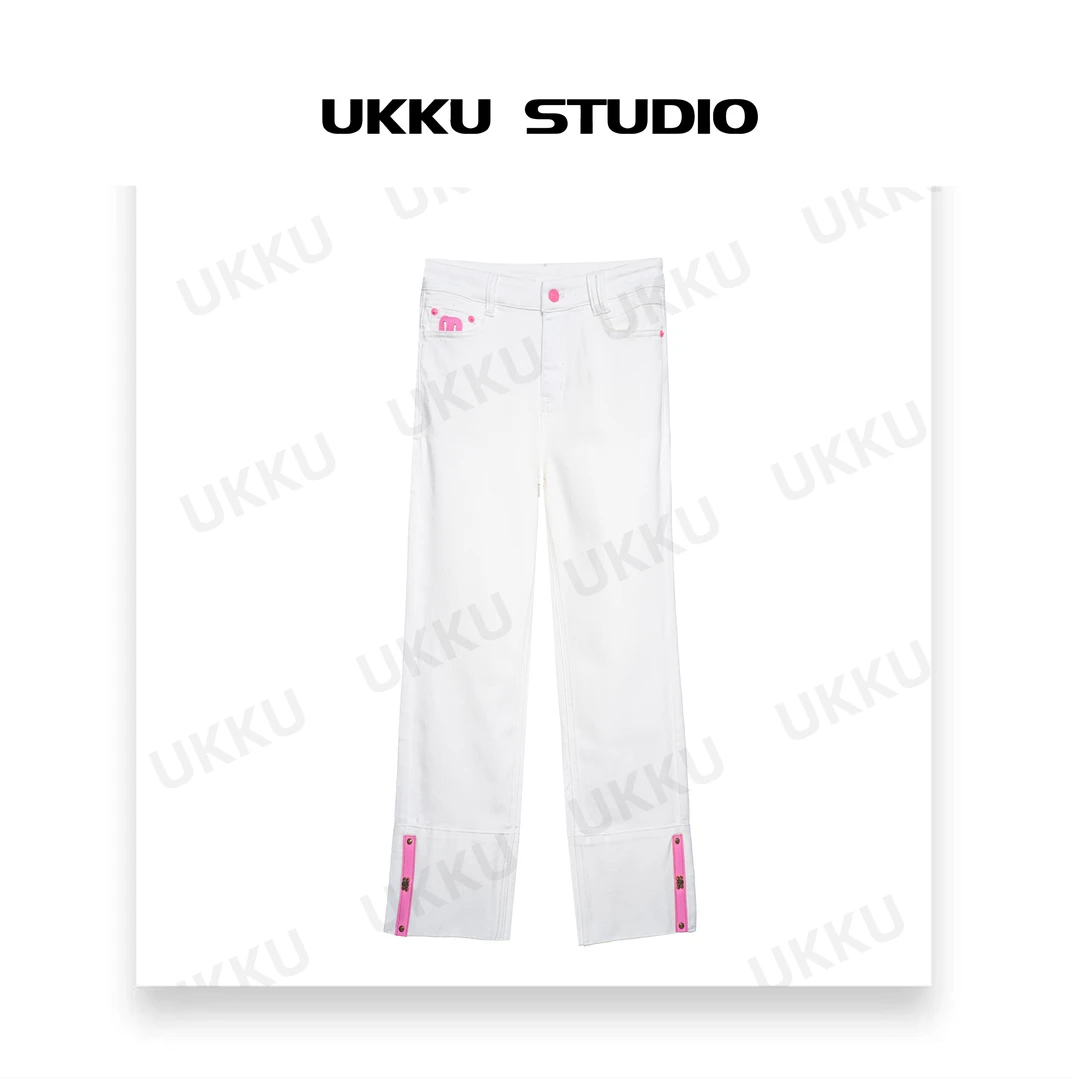LILI【UKKUSTUDIO】轻奢时尚百搭重工高奢设计师直筒牛仔裤511922