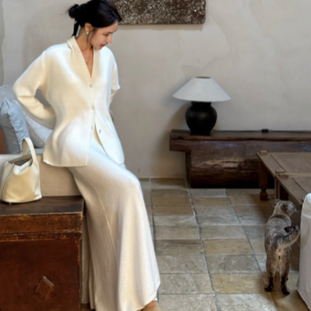 muli沐里系扣针织毛衣外套打底