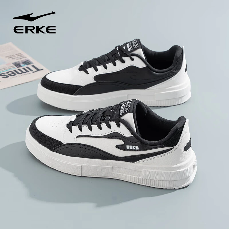 惊鸿 | 鸿星尔克情侣秋季新款厚底舒适潮流皮革百搭休闲运动板鞋