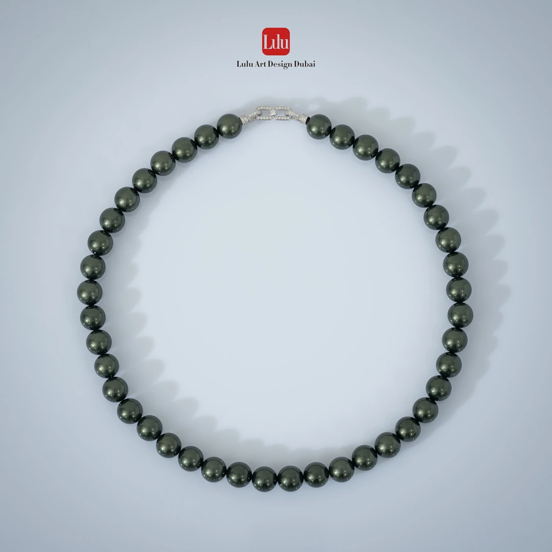 链子925银 迪拜LULU 【安迪】秋冬法式新品孔雀绿珠10m项链X26