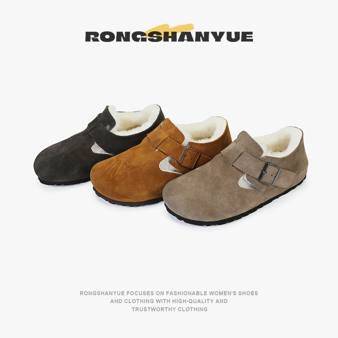 【3万步不累脚】周雨彤推荐厚底全包加绒毛毛勃肯鞋全麦吐司鞋B993