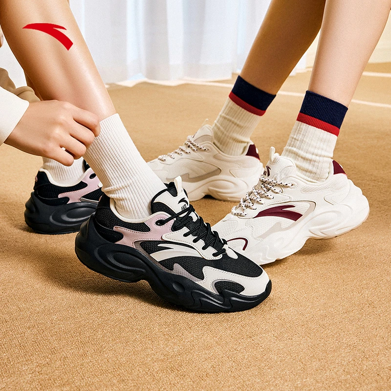 安踏行风丨撞色复古休闲鞋女2025秋季新款百搭潮流运动鞋厚底女鞋