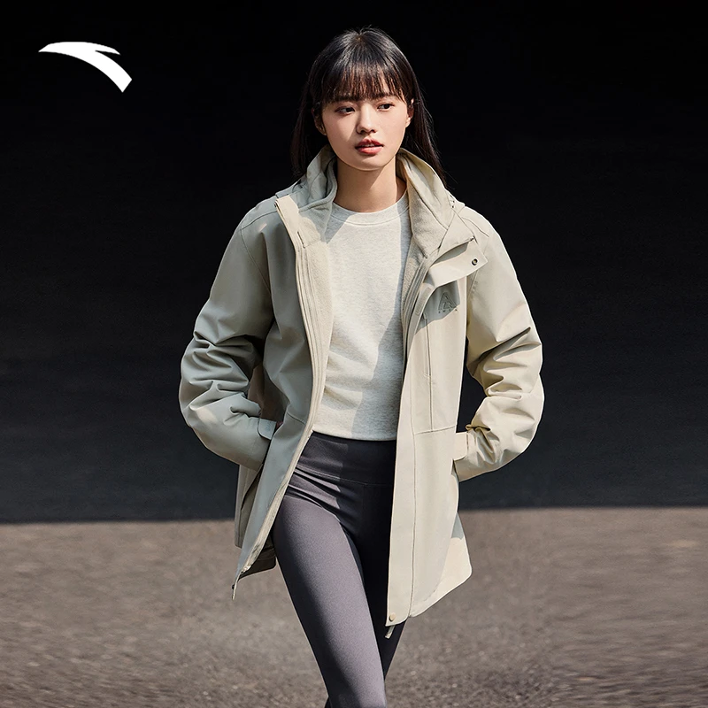 安踏大地之壳2.0｜三合一冲锋衣户外两件套连帽徒步外套防水防风