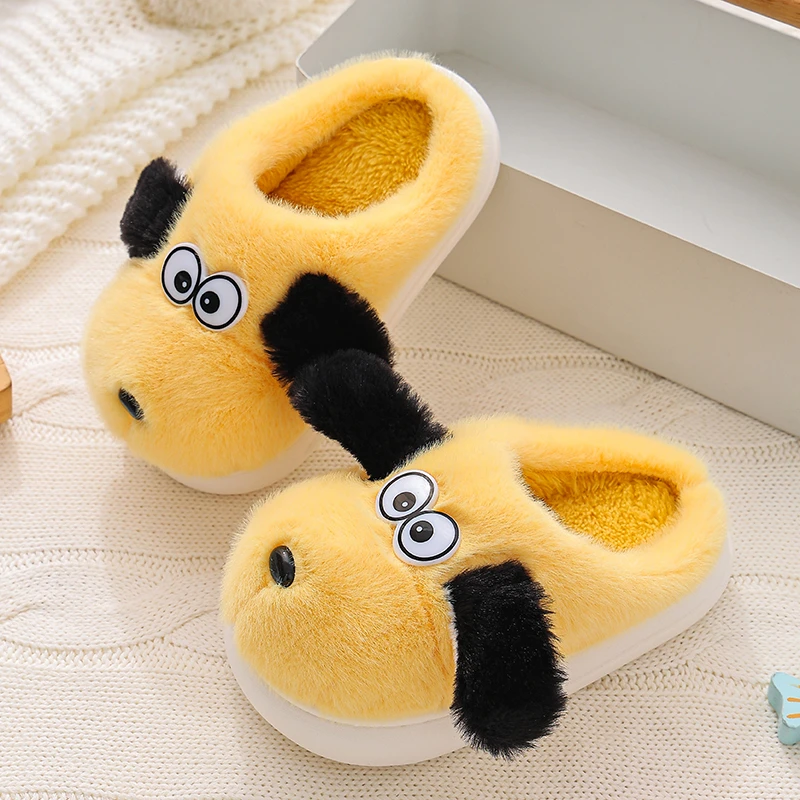 冬季棉拖儿童厚底加绒可爱男童居家可外穿毛毛拖鞋女童休闲包头拖