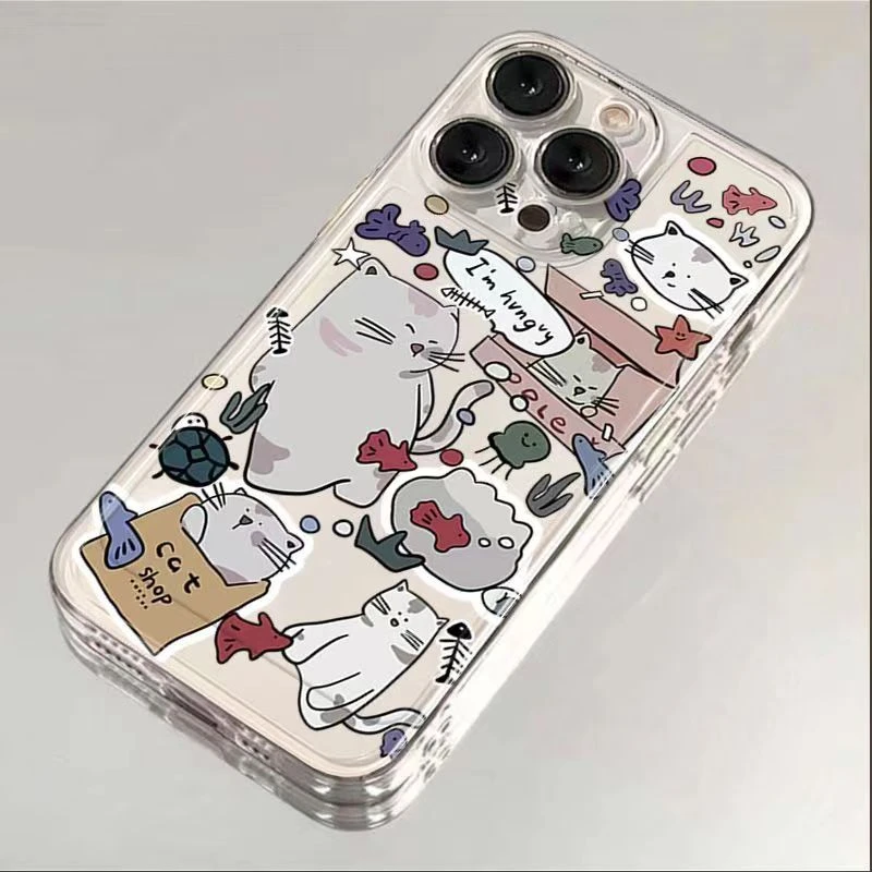 为食猫咪适用苹果15/14手机壳11iphone13pro女12华为vivo小米oppo