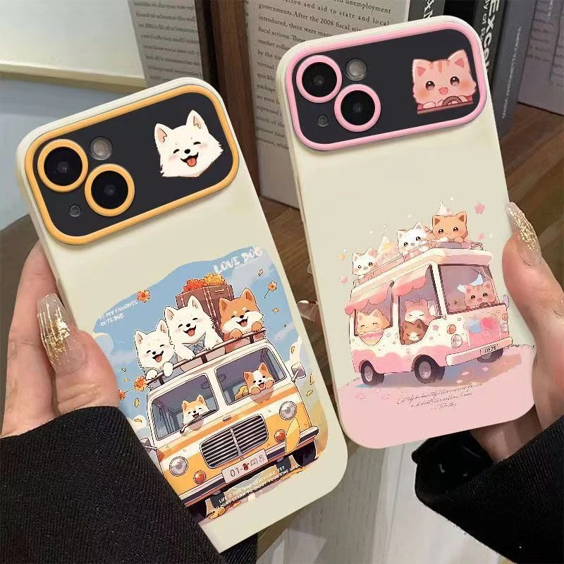 猫咪开车适用苹果15/14手机壳11iphone13pro女12华为vivo小米oppo