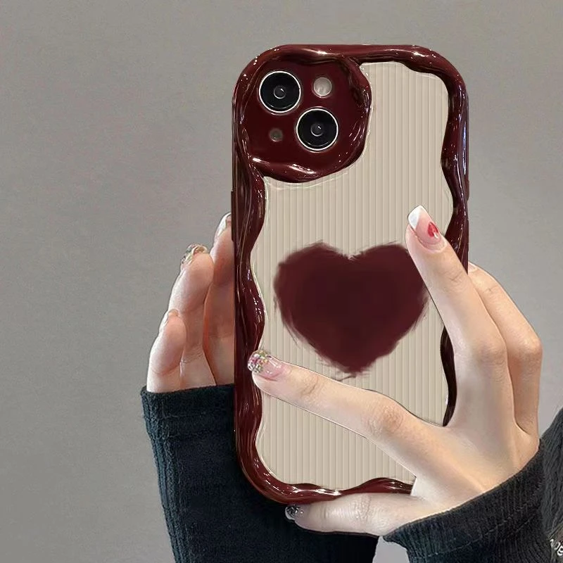 晕染爱心适用苹果15/14手机壳11iphone13pro女12华为vivo小米oppo