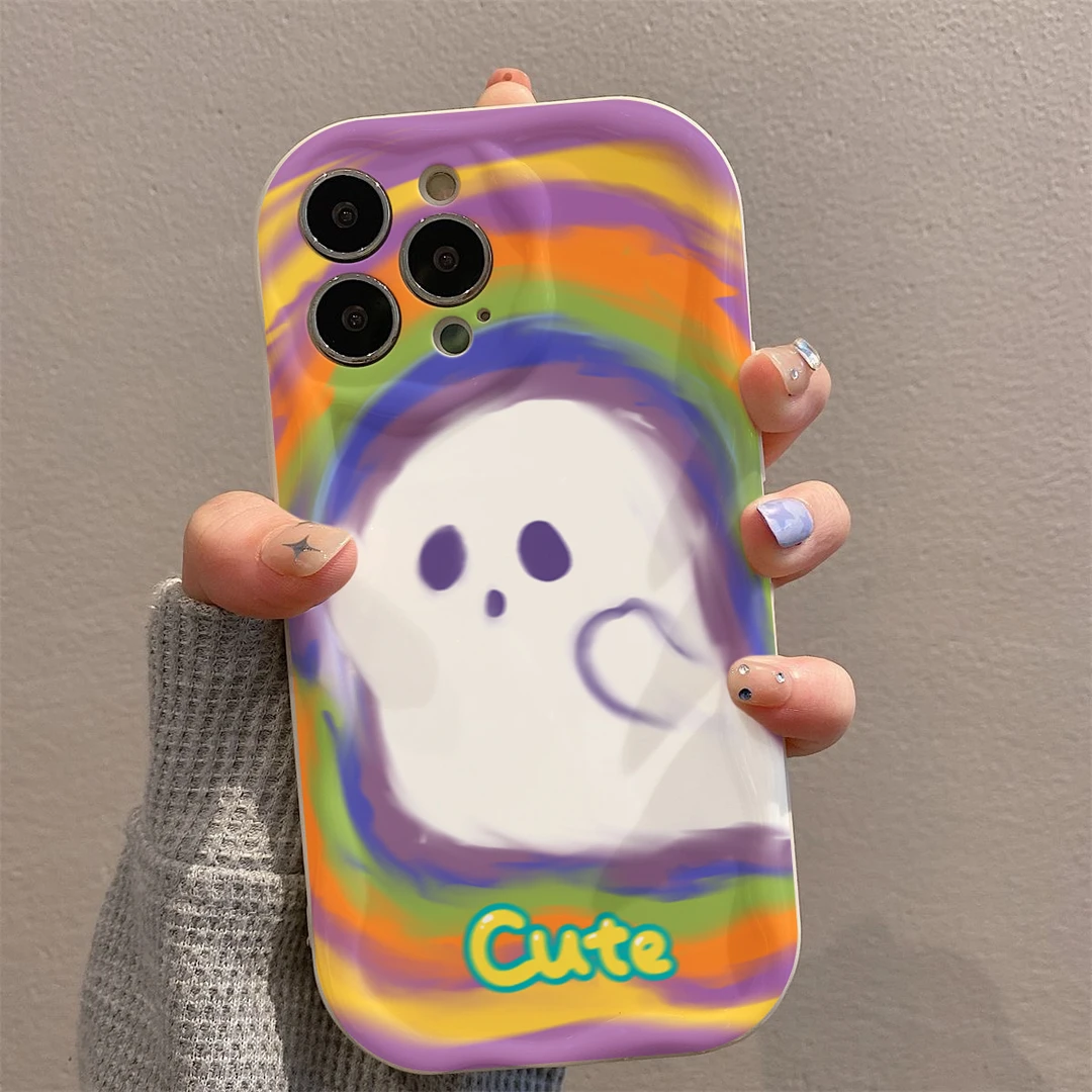 彩虹晕染适用苹果15/14手机壳11iphone13pro女12华为vivo小米oppo