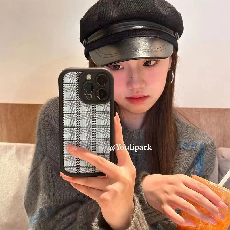 蓝色简约适用苹果15/14手机壳11iphone13pro女12华为vivo小米oppo