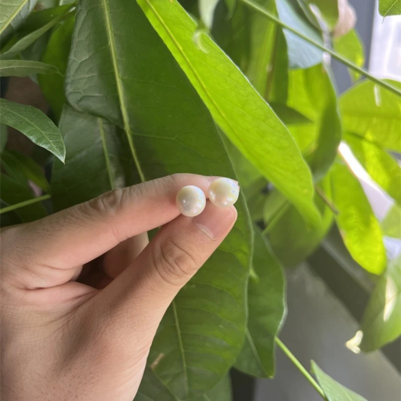 【珠宝兄弟 兄弟专享】约10mm淡水珍珠馒头珠耳钉