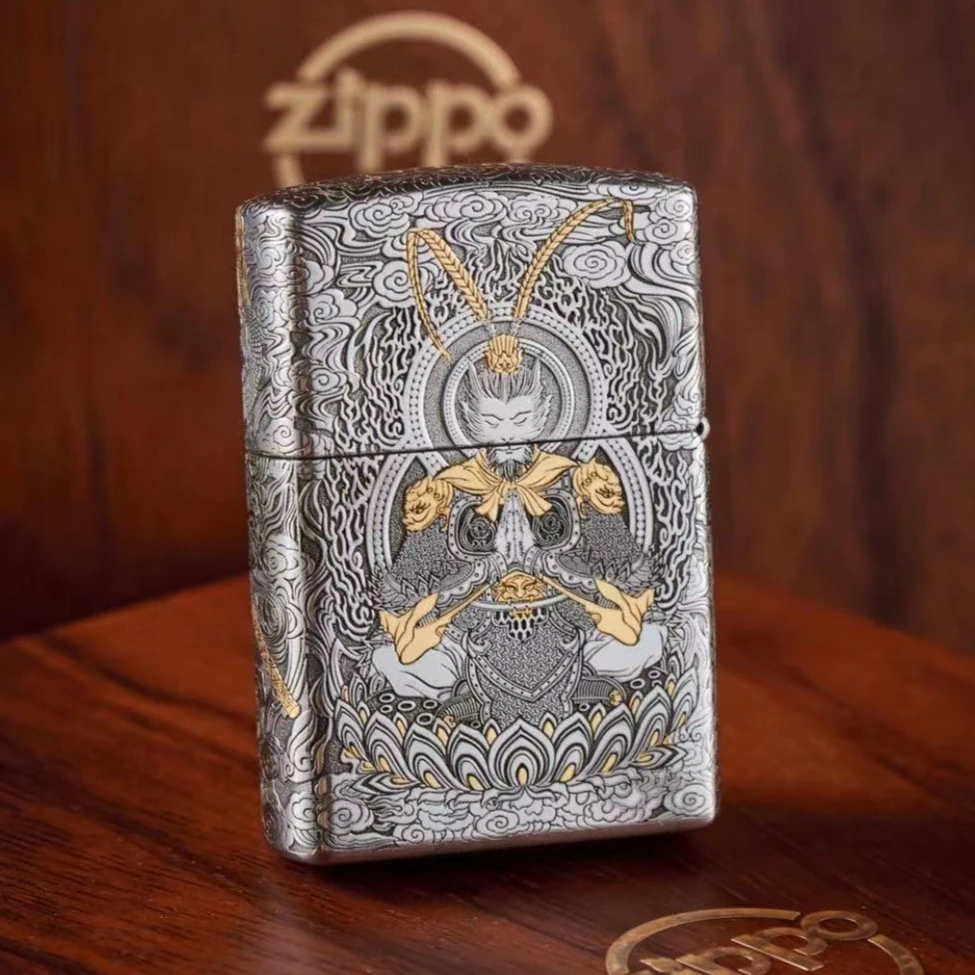 ZIPPO打火机错金银工艺钢壳斗战胜佛限量版礼盒装男士礼DY8720TJ