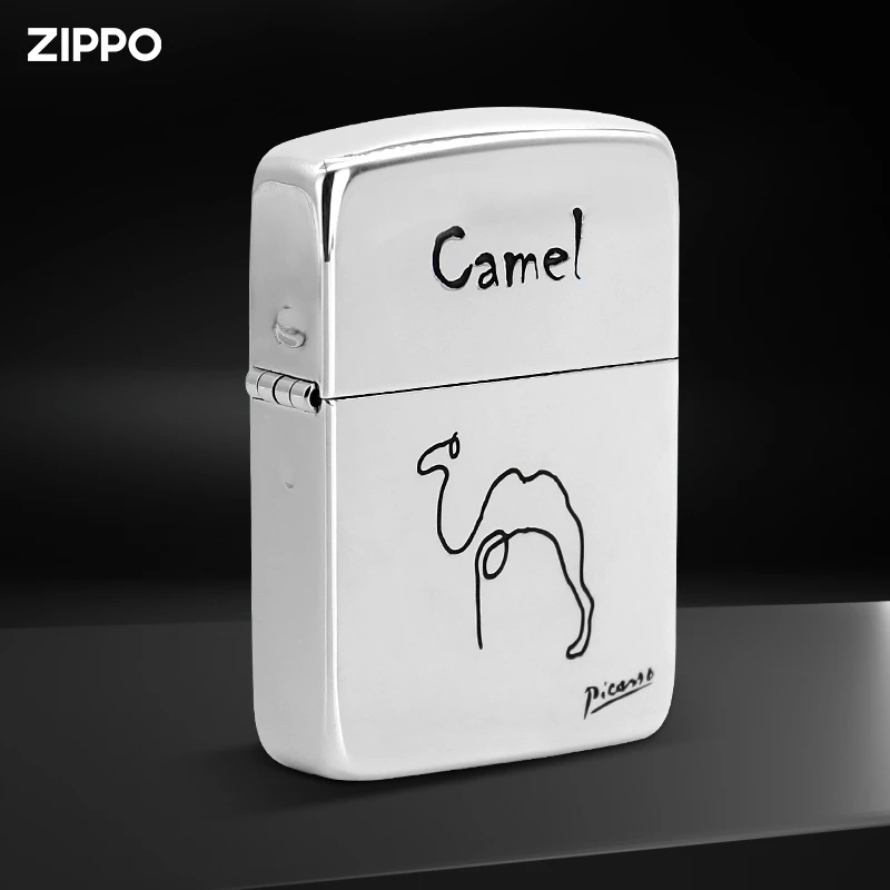 ZIPPO/之宝防风打火机925银-1941毕加索双面简笔骆驼DY8718FK