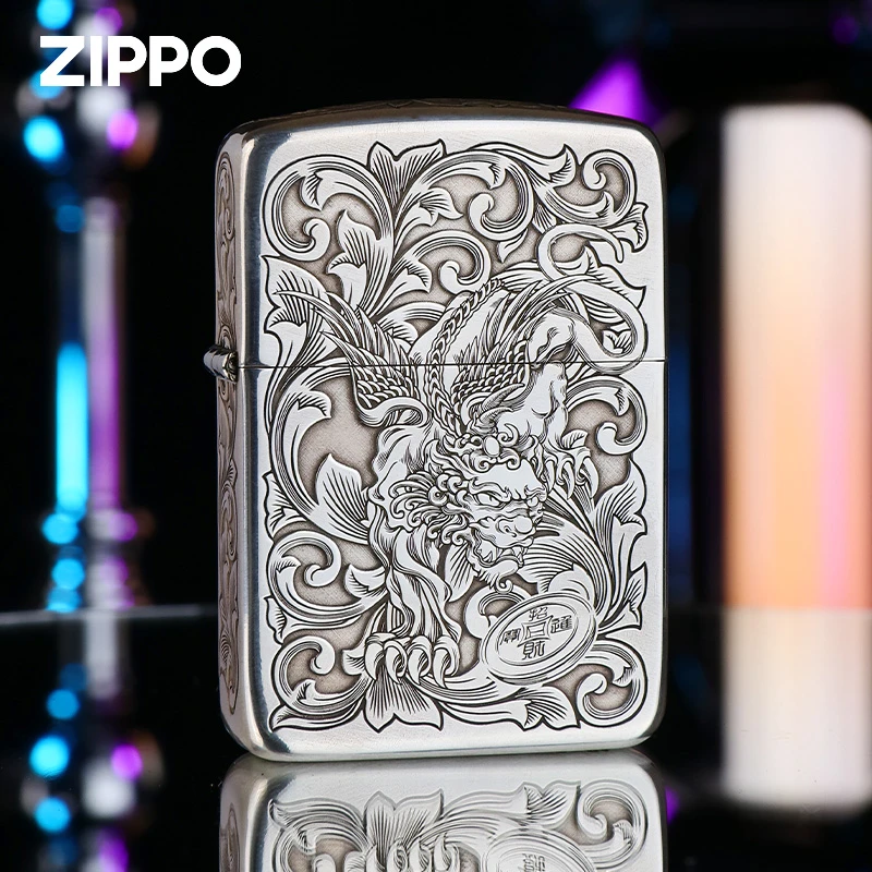 ZIPPO/之宝打火机防风925银盔甲-1941财色双收l立体浮雕DY8718FK
