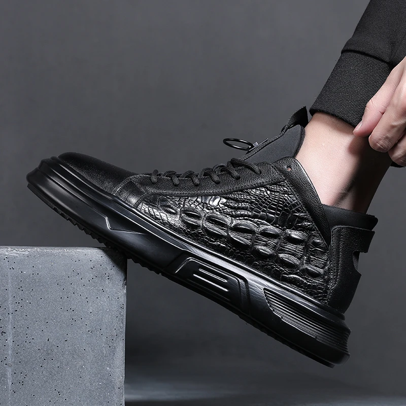 头层牛皮男鞋2023秋冬季保暖加绒真皮休闲鞋子男中帮男士棉鞋百搭