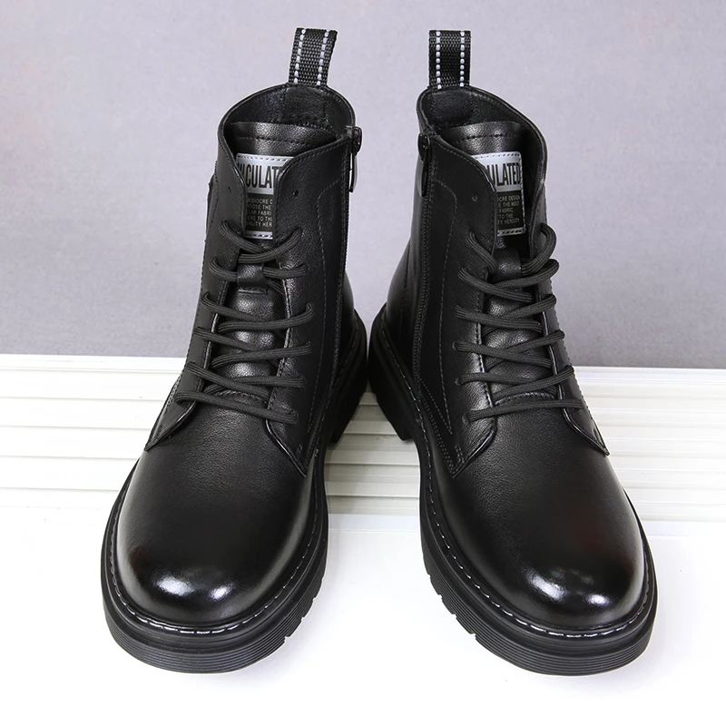 男士马丁靴秋冬款休闲厚底靴子男