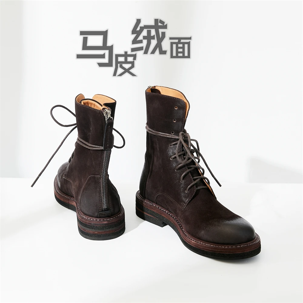 意大利mischa 马丁靴女2022年春秋新款厚底配裙子ins欧货英伦风