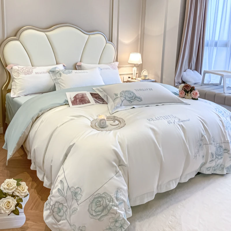 路约威格轻奢160支纯棉四件套100全棉高级感床单被套家纺床笠