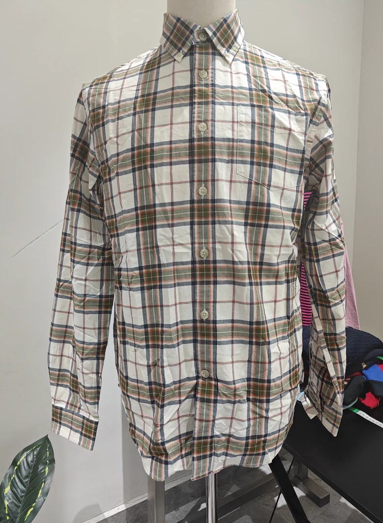 男款【非图片款】 直播扣号  美式复古春夏季经典格纹长袖梭织衬衫