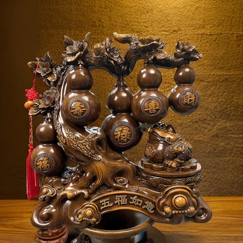 五福临门葫芦金蟾可以旋转摆件   SPX