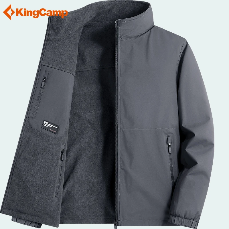 KingCamp双面穿夹克男秋冬季立领开衫运动上衣户外防风防泼水外套
