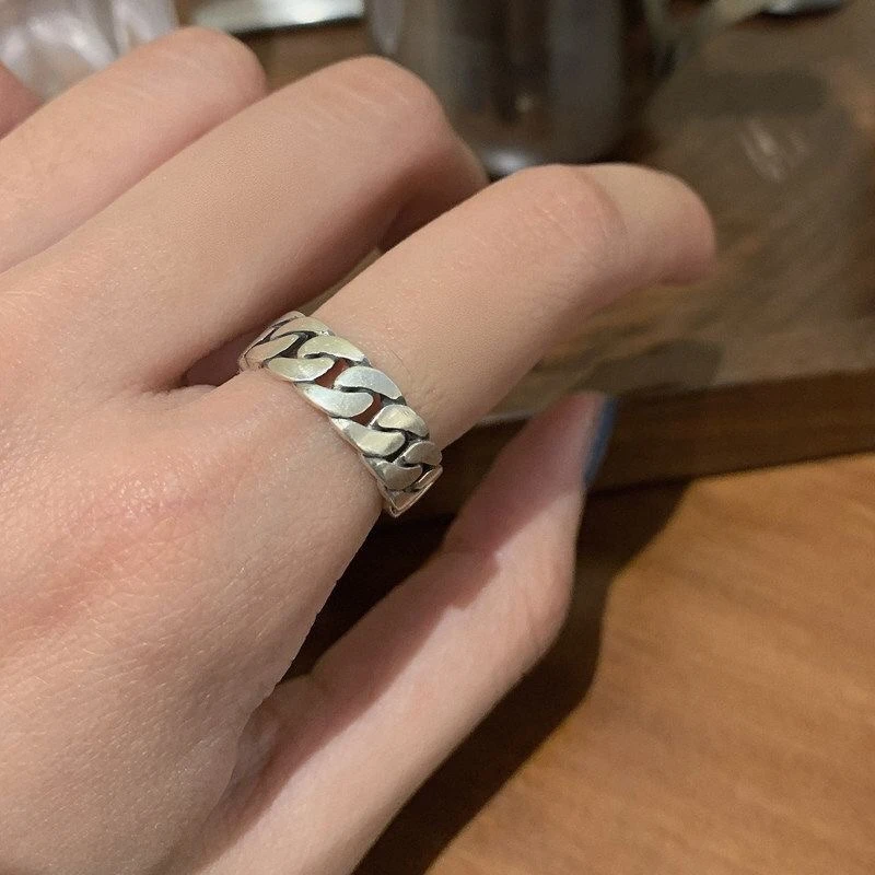 925银银制品 大小版坦克戒指