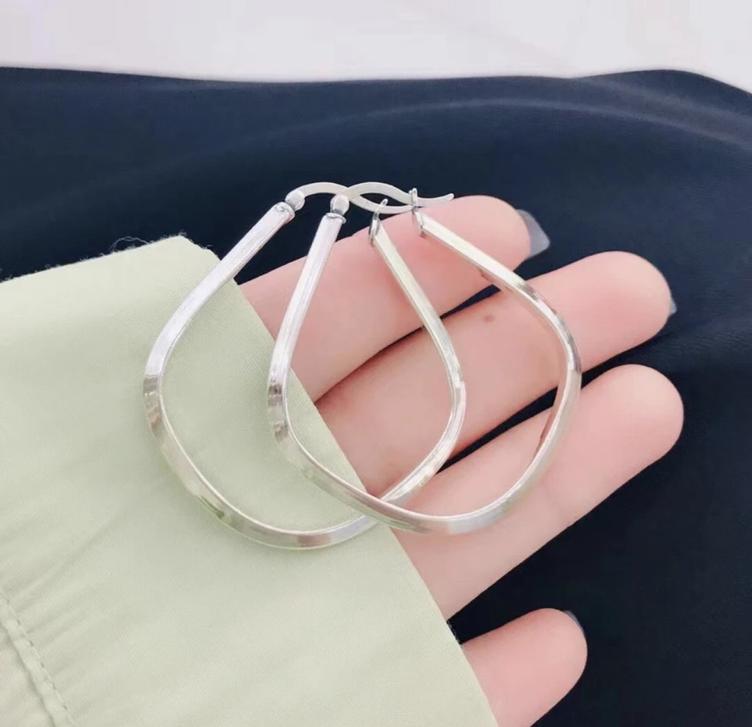 925银银制品 个性方耳圈