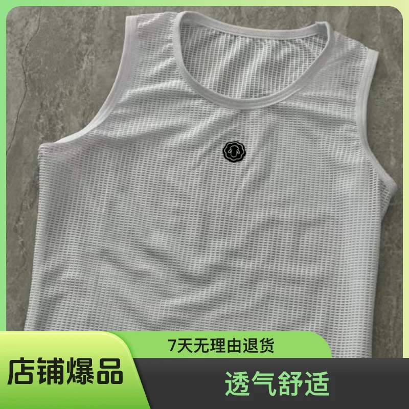 【福利单品】骑行服网眼白色排汗衫男士透气夏季休闲户外薄款舒适