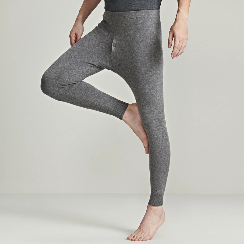 EMZ鄂尔多斯秋冬修身紧身羊毛男士内穿小脚裤加绒加厚保暖休闲裤