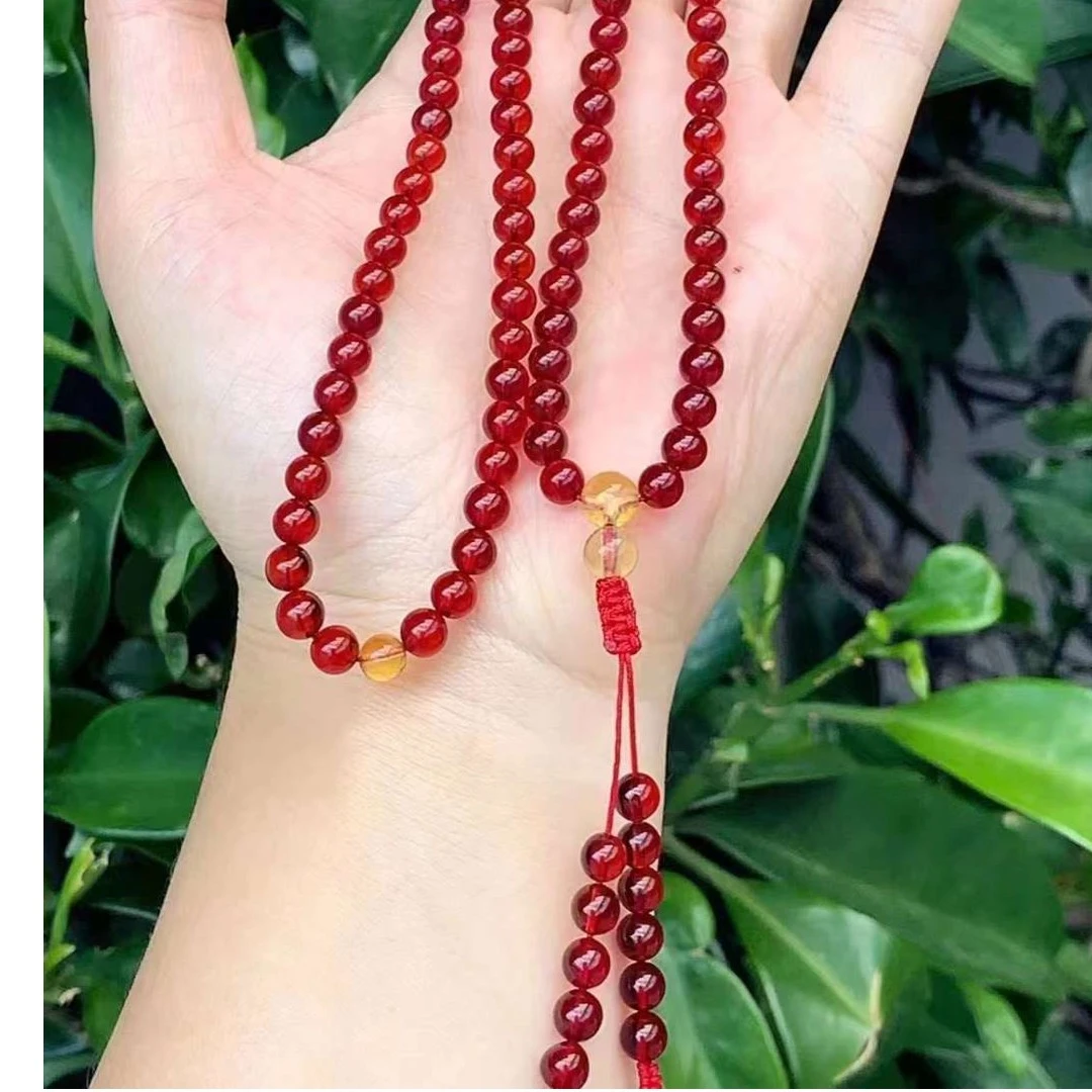 梅敏琥珀缅甸血珀108长链