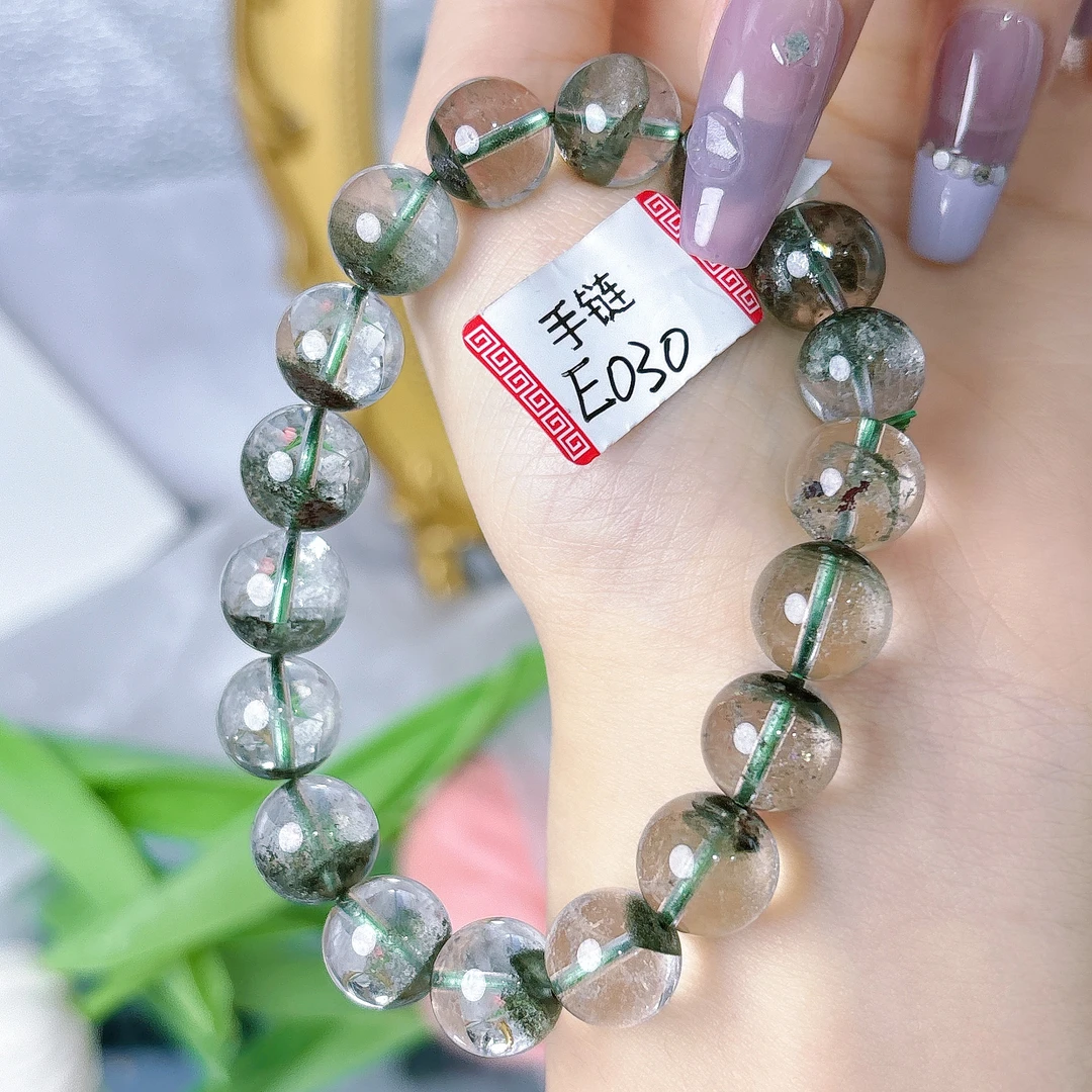 【阿波严选】天然水晶绿幽灵手串-多样性发一E030