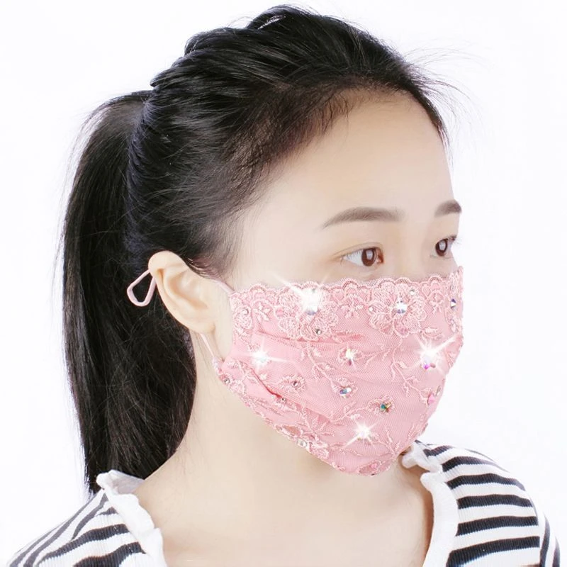 防晒带钻口罩女春夏秋冬季满钻网红同款镶钻个性闪光面罩透气5208