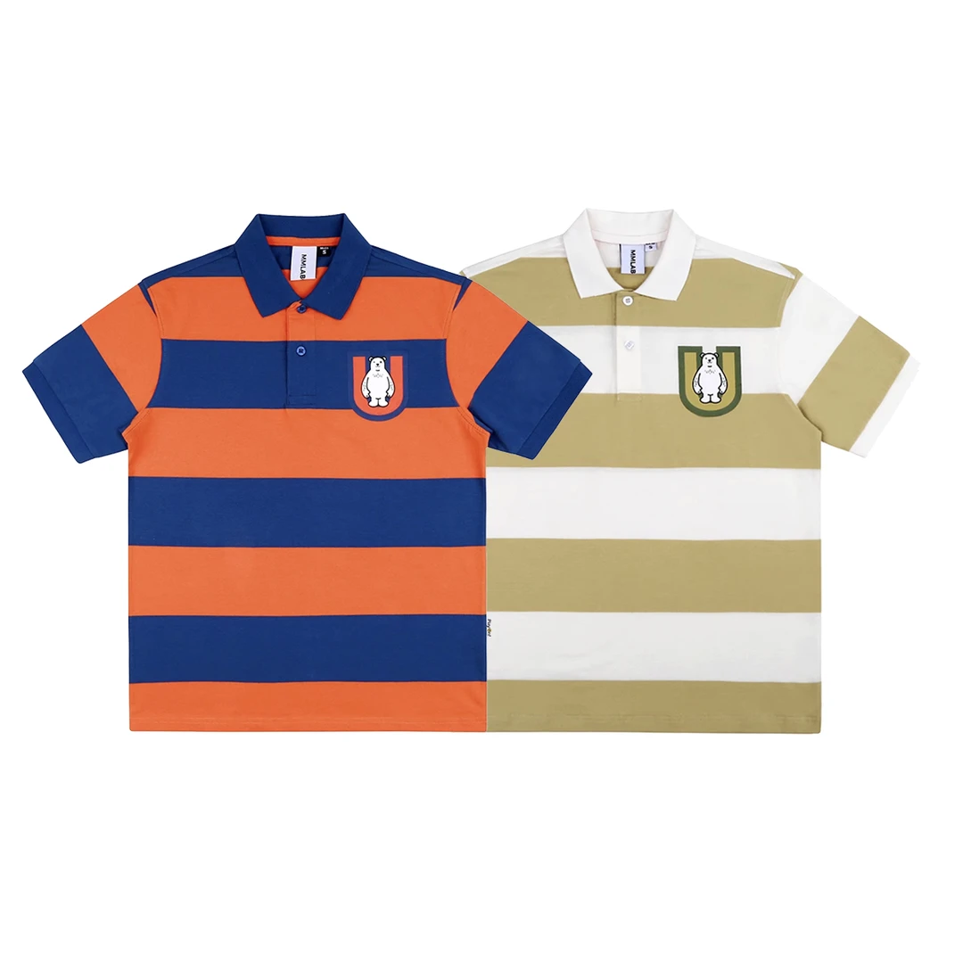 MMLABCREW DMBEAR STRIPED POLO衫休闲短袖POLOSHIRT