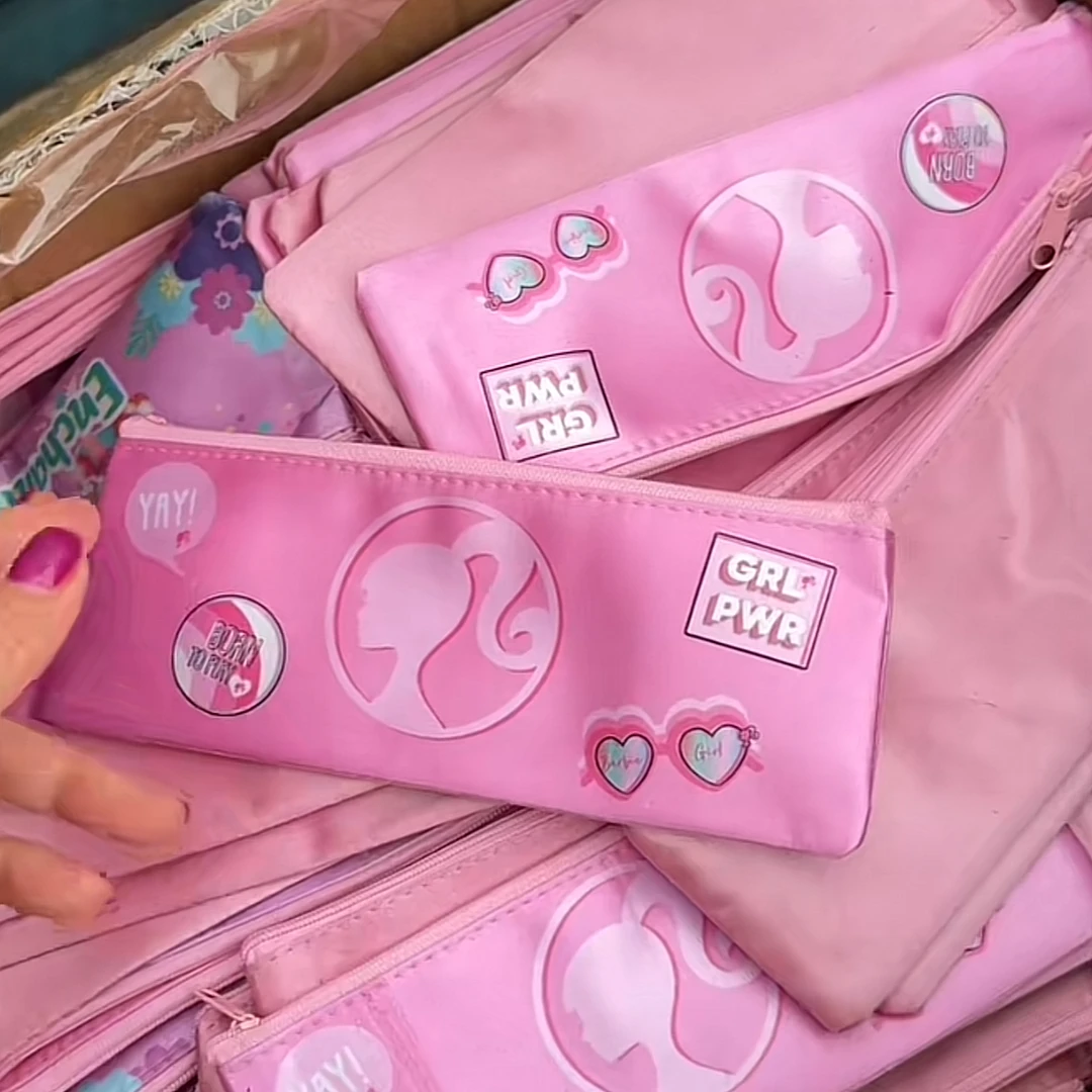 发3个！粉色女孩笔袋8X20CM