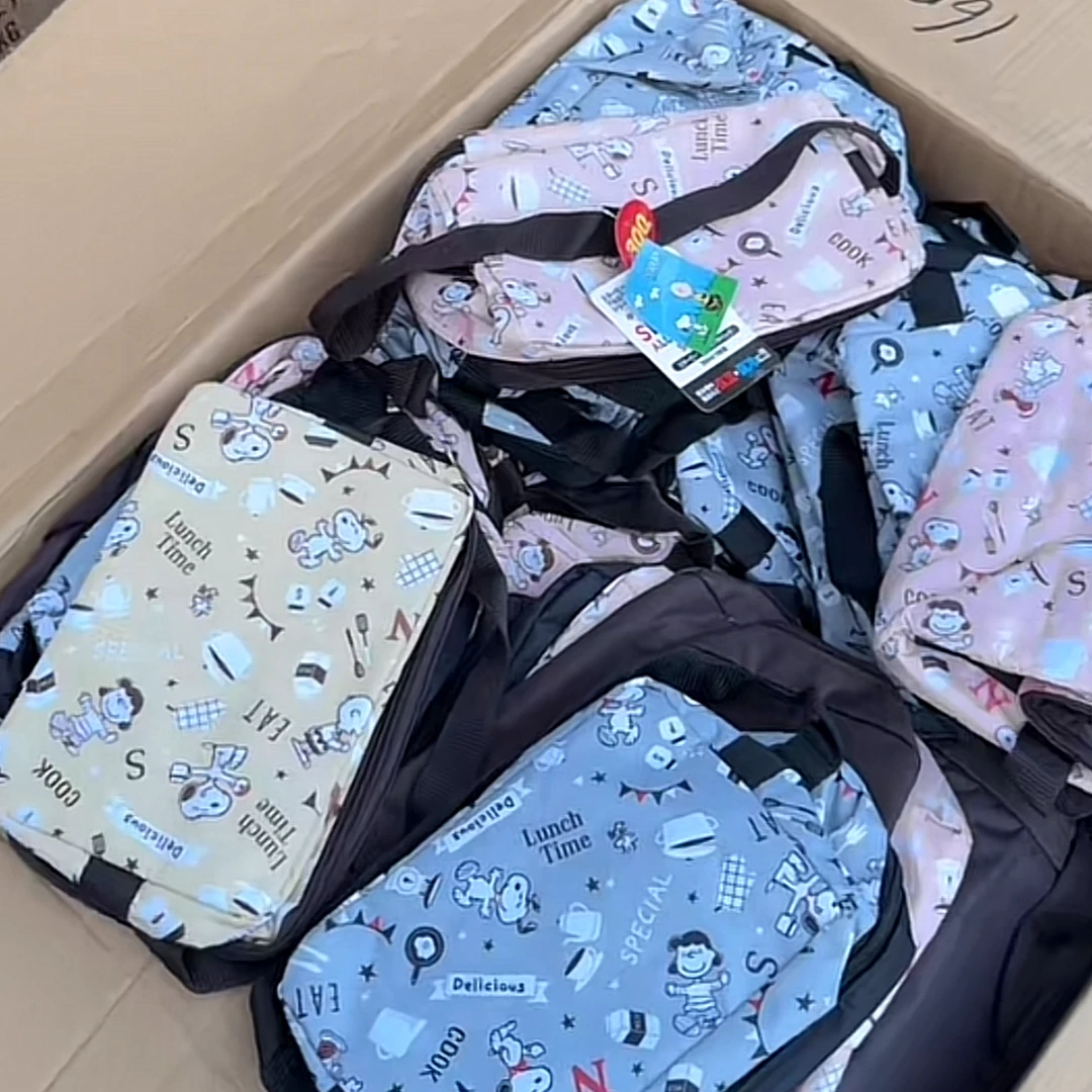 清发3个！卡通狗狗小孩保温包保温保冷餐包13X20CM