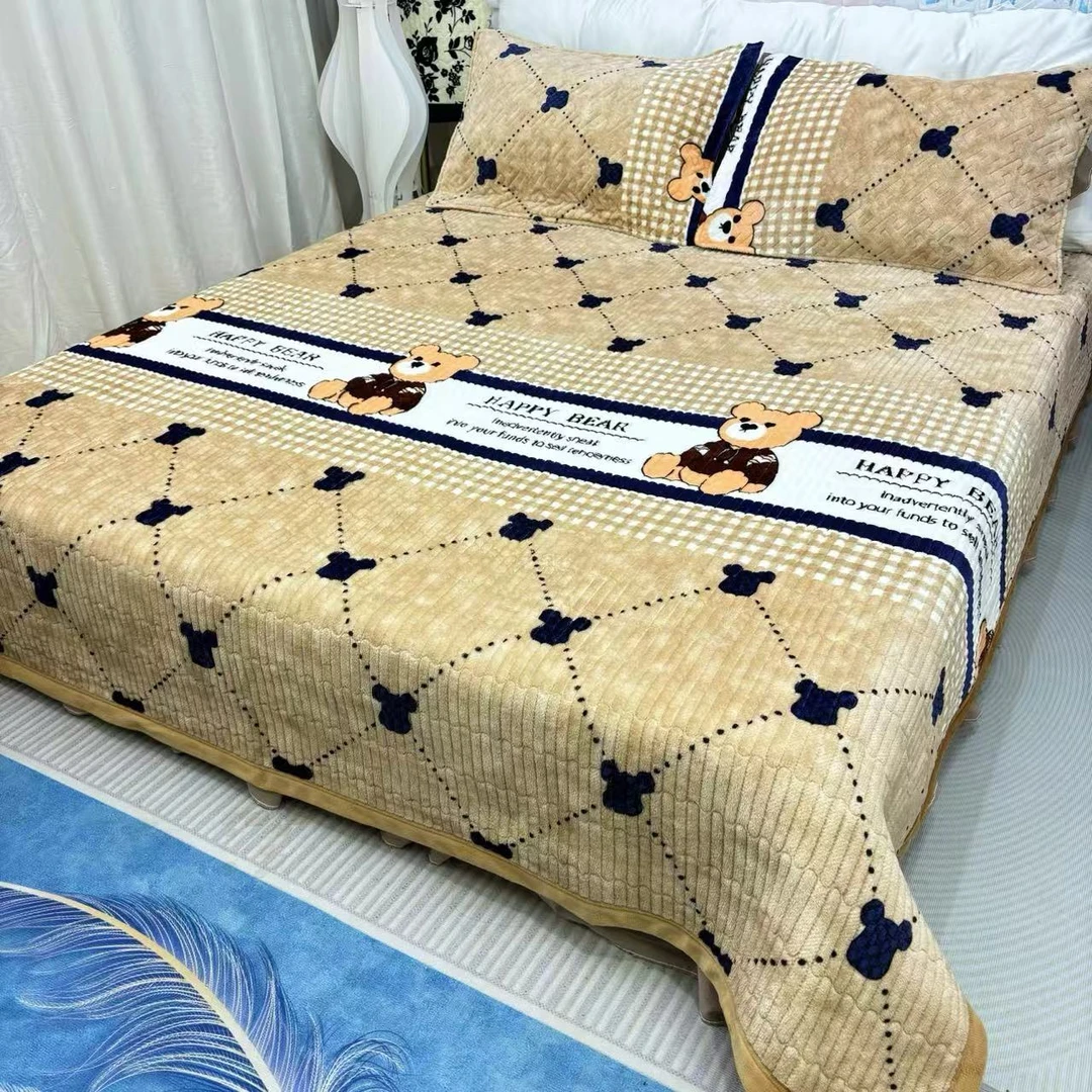 秋冬新款多功能牛奶绒宝宝绒床盖可机洗防滑加厚保暖床盖牛奶绒