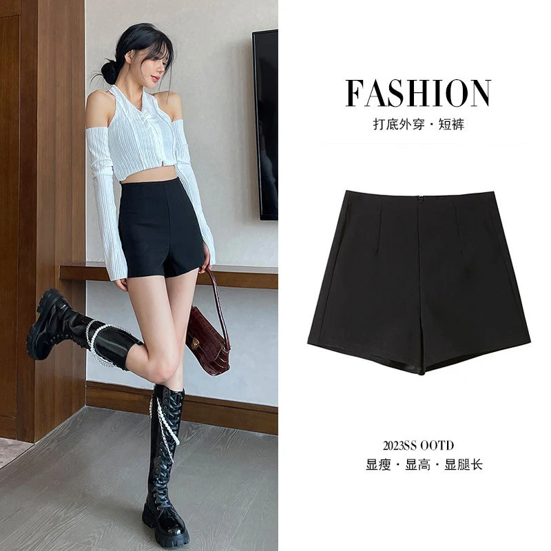 春季短裤女2024新款高腰百搭弹力修身包臀窄版外穿打底辣妹热裤