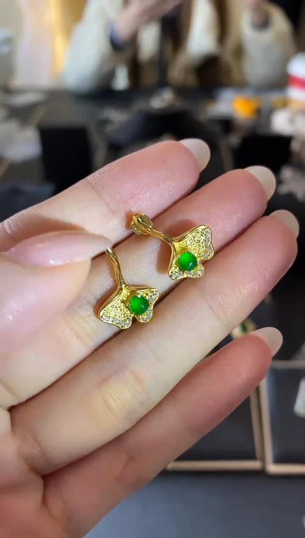 【闪购商品】翡翠耳饰银S925镶嵌多样性一件发货