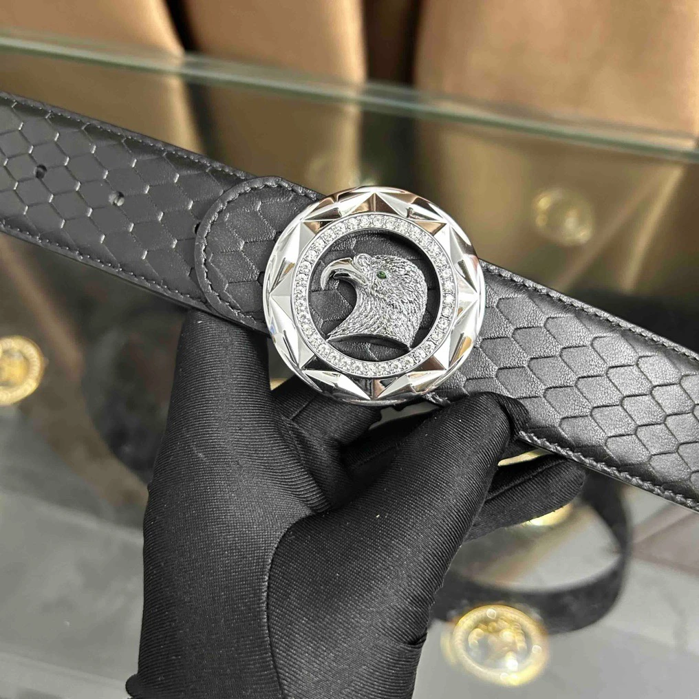 史蒂芬新款百搭男士皮带高档休闲老鹰头牛皮腰带青中老年时尚商务