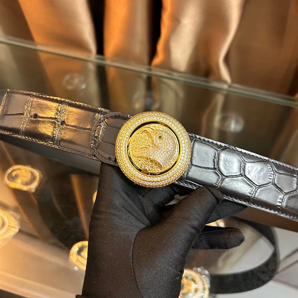 史蒂芬新款百搭男士皮带高档休闲老鹰头牛皮腰带青中老年时尚商务