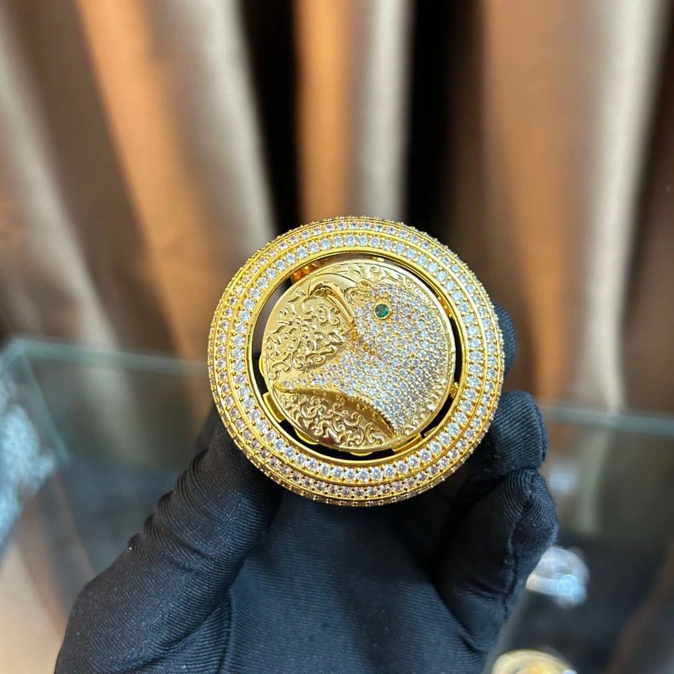 史蒂芬 24K镀金皮带扣头老鹰头3.8男士腰带扣替换扣配件卡扣无皮