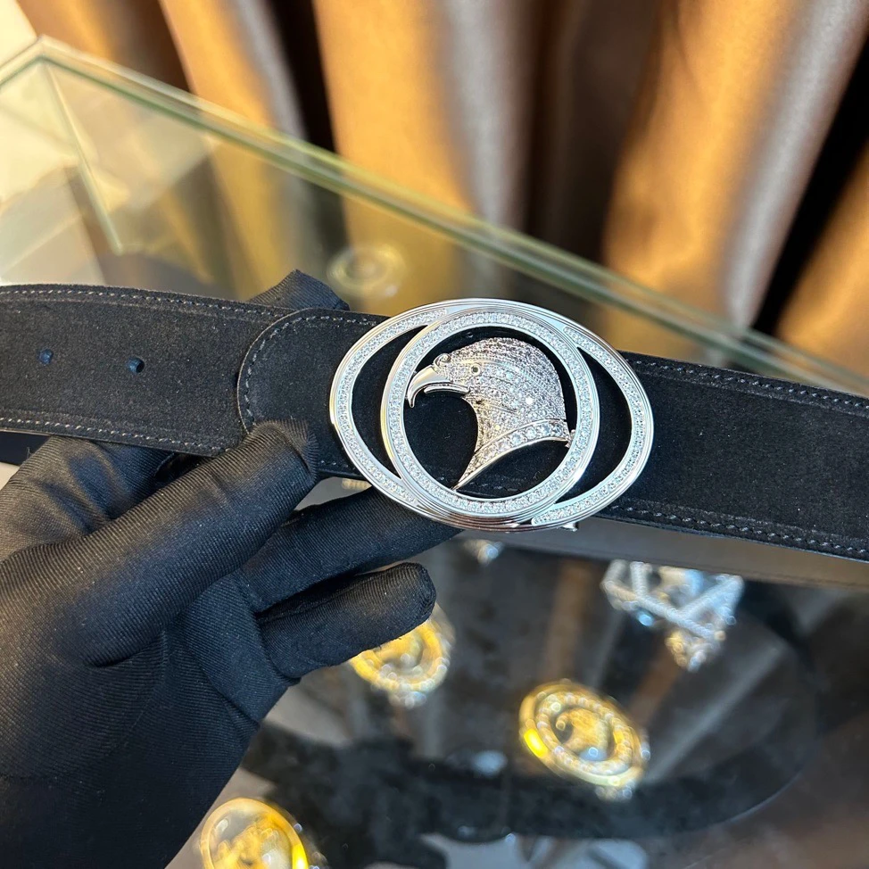 史蒂芬新款百搭男士皮带高档休闲老鹰头牛皮腰带青中老年时尚商务